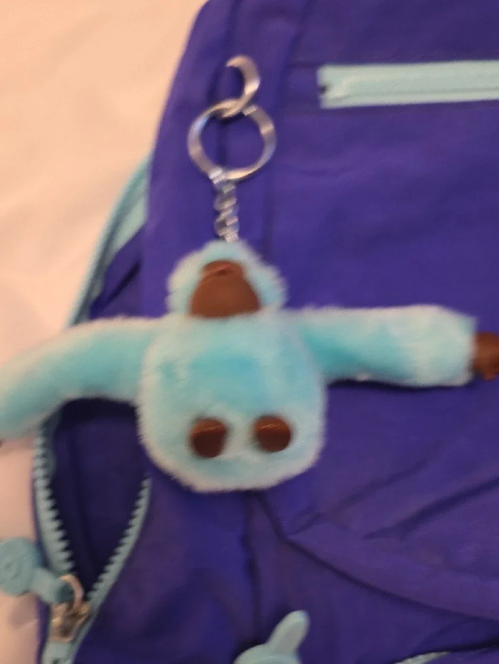 Kipling Royal Blue Backpack with Light Aqua Accents